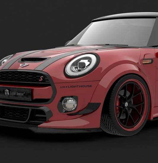 MINI Cooper JCW (John Cooper Works) Base S F56 LCI 2022-ON  with Aftermarket Parts - Front Canards Carbon Fiber / FRP from SPECTER PLUS