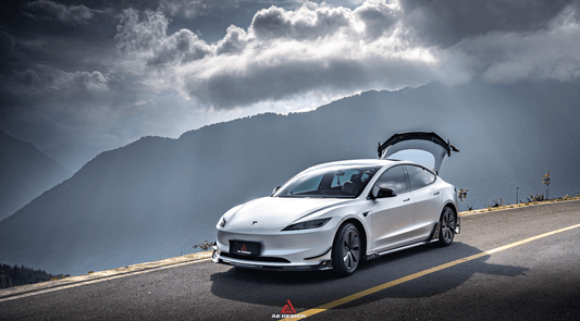 Tesla Model 3 Highland / Performance 2024-ON with Aftermarket Parts - AE Style Rear Wing Carbon Fiber from ArmorExtend