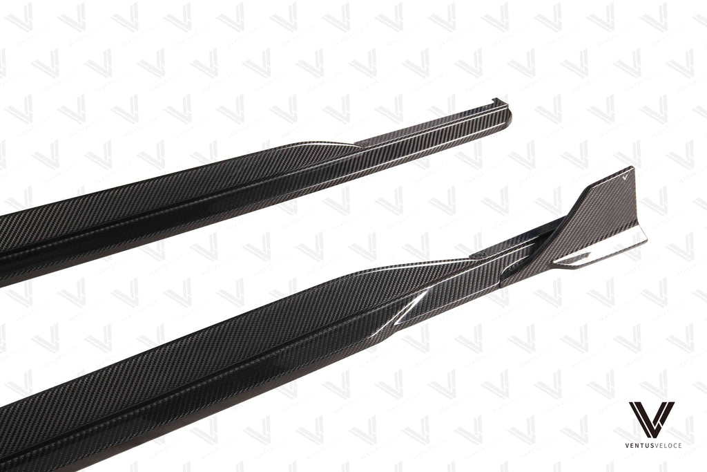 Audi RS6 & RS7 C8 2020-ON with Aftermarket Parts - Real Carbon Fiber Side Skirts from Ventus Veloce