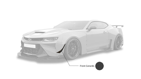 Chevrolet Camaro 6th Gen ZL1 Z/28 2SS 1SS 3LT 2LT 1LT 2LS 1LS 2015 2016 2017 2018 2019 2020 2021 2022 2023 2024 with Aftermarket Parts - Front Canards Carbon Fiber/FRP from SPECTER PLUS