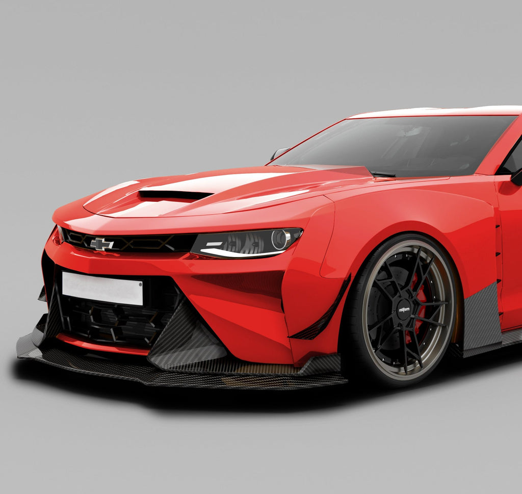 Chevrolet Camaro 6th Gen ZL1 Z/28 2SS 1SS 3LT 2LT 1LT 2LS 1LS 2015 2016 2017 2018 2019 2020 2021 2022 2023 2024 with Aftermarket Parts - Widebody Fender Flares Carbon Fiber/FRP from SPECTER PLUS