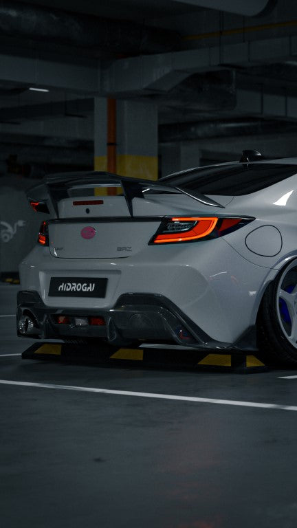 Subaru BRZ ZD8 2020 2021 2022 2023 2024 &amp; Toyota GR86 ZN8 2020 2021 2022 2023 2024 with Aftermarket Parts - "HIDROGAI" Single Exhaust Tip Conversion Cap Carbon Fiber / FRP