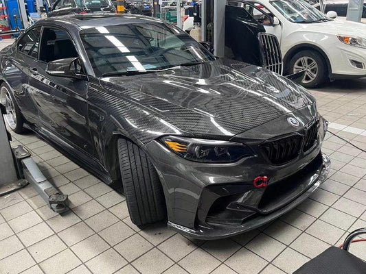 BMW M2 / M2C F87 2016 2017 2018 2019 2020 2021 with Aftermarket Parts - Side Skirts Pre-preg Carbon Fiber from TAKD Carbon