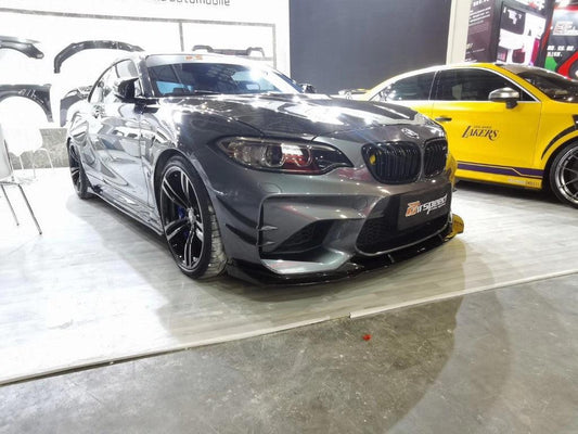 BMW M2 / M2C F87 2016 2017 2018 2019 2020 2021 with Aftermarket Parts - Front Lip Pre-preg Carbon Fiber from TAKD Carbon