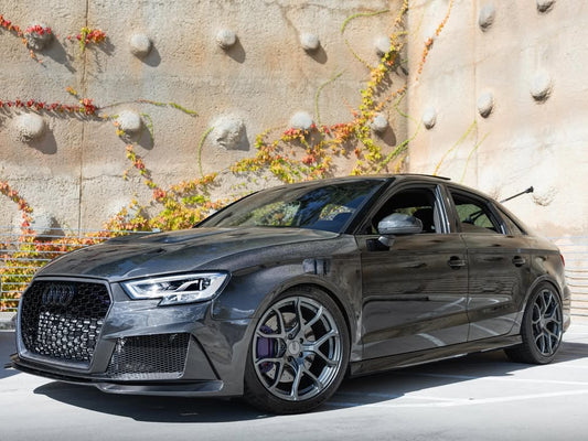 Audi RS3 8V.5 2018 2019 2020 with Aftermarket Parts - Front Fenders Pre-preg Carbon Fiber from TAKD Carbon