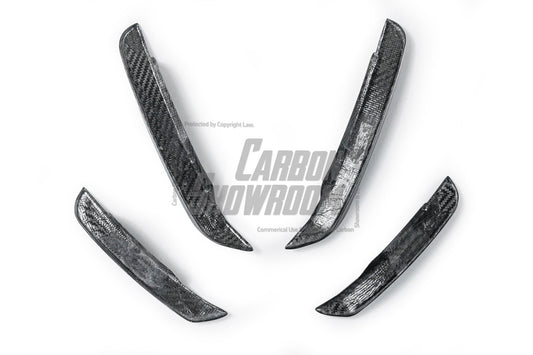 BMW 3 Series 330i (with M-package bumper, does not fit base model) M340i G20 LCI 2023-ON with Aftermarket Parts - Front Canards Pre-preg Carbon Fiber from TAKD Carbon