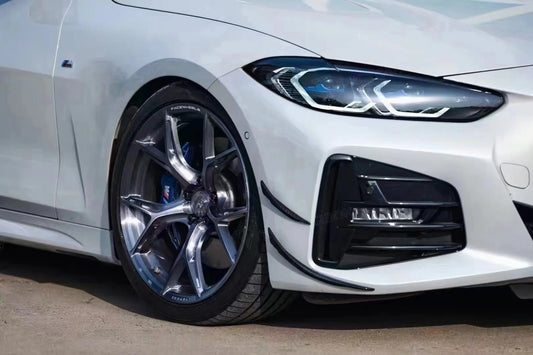 BMW 4 Series 430i (with M-package bumper, does not fit base model) M440i G22 G23 2020-ON with Aftermarket Parts - Front Canards Pre-preg Carbon Fiber from TAKD Carbon