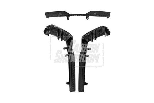 BMW 5 Series 530 540 (with M-package bumper, does not fit base model) & i5 e/x Drive40 (with M-package bumper, does not fit base model) M60 G60 G61 2024-ON with Aftermarket Parts - MP Style Rear Diffuser (Quad Exhaust Tips Included) Pre-preg Carbon Fiber from TAKD Carbon