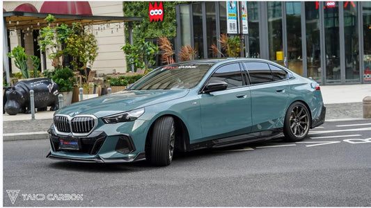 BMW 5 Series 530 540 (with M-package bumper, does not fit base model) & i5 e/x Drive40 (with M-package bumper, does not fit base model) M60 G60 G61 2024-ON with Aftermarket Parts - V1 Style Air Intake Vents Cover Pre-preg Carbon Fiber from TAKD Carbon