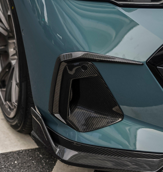 BMW 5 Series 530 540 (with M-package bumper, does not fit base model) & i5 e/x Drive40 (with M-package bumper, does not fit base model) M60 G60 G61 2024-ON with Aftermarket Parts - V1 Style Air Intake Vents Cover Pre-preg Carbon Fiber from TAKD Carbon