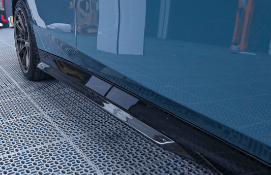 BMW 5 Series 530 540 & i5 e/x Drive40 M60 G60 G61 2024-ON with Aftermarket Parts - MP Style Side Skirts Pre-preg Carbon Fiber from TAKD Carbon