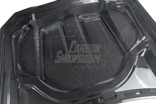 BMW M3 / M3C G80 G81 & M4 / M4C G82 G83 2021 2022 2023 2024 with Aftermarket Parts - Hood Bonnet Double-sided Pre-preg Carbon Fiber from TAKD Carbon