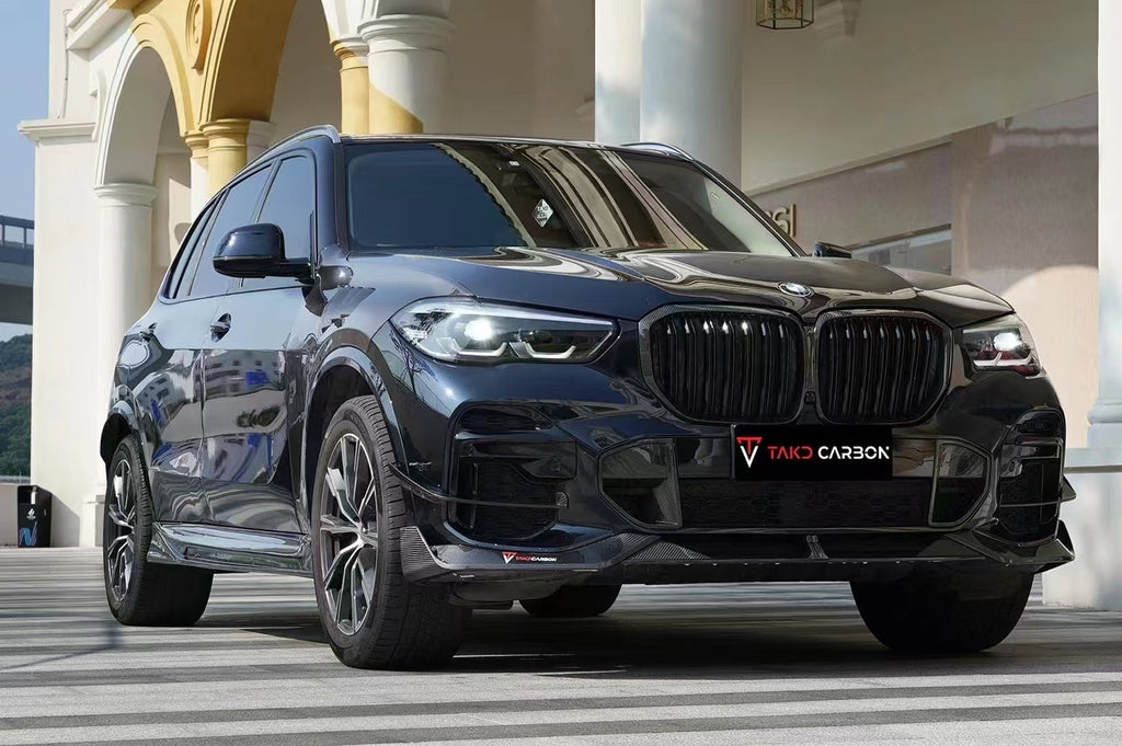 BMW X5 M60i M50i & s/x Drive 40i (With M-Package, does not fit base model) G05 (Fits Both Pre-LCI & LCI) 2019-ON with Aftermarket Parts - Pre-preg Carbon Fiber Front Fenders from TAKD Carbon