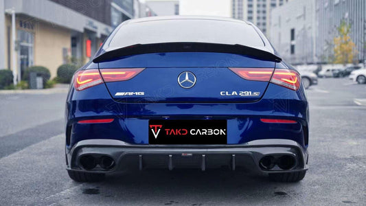 Mercedes Benz CLA-Class CLA45 CLA45S CLA250 (with sport-package bumper, does not fit base model) C118 2020-ON with Aftermarket Parts - Rear Diffuser Pre-preg Carbon Fiber from TAKD Carbon