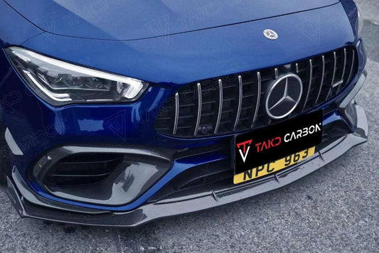 Mercedes Benz CLA45 CLA45S C118 2020 2021 2022 2023 2024 with Aftermarket Parts - V2 Style Front Intake Cover Pre-preg Carbon Fiber from TAKD Carbon