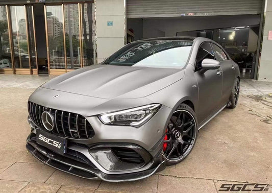 Mercedes Benz CLA45 C118 2020 2021 2022 2023 2024 with Aftermarket Parts - V1 Style Front Bumper Canards Pre-preg Carbon Fiber from TAKD Carbon
Mercedes Benz CLA45 C118 2020 2021 2022 2023 2024 with Aftermarket Parts - V1 Style Front Bumper Canards Pre-preg Carbon Fiber from TAKD Carbon