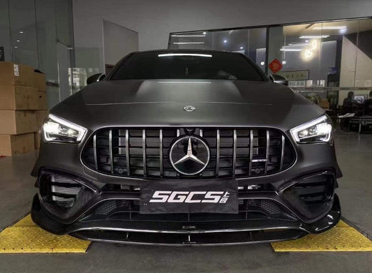 Mercedes Benz CLA45 (Does not fit CLA45s) C118 2020 2021 2022 2023 2024 with Aftermarket Parts - V1 Style Front Lip Pre-preg Carbon Fiber from TAKD Carbon