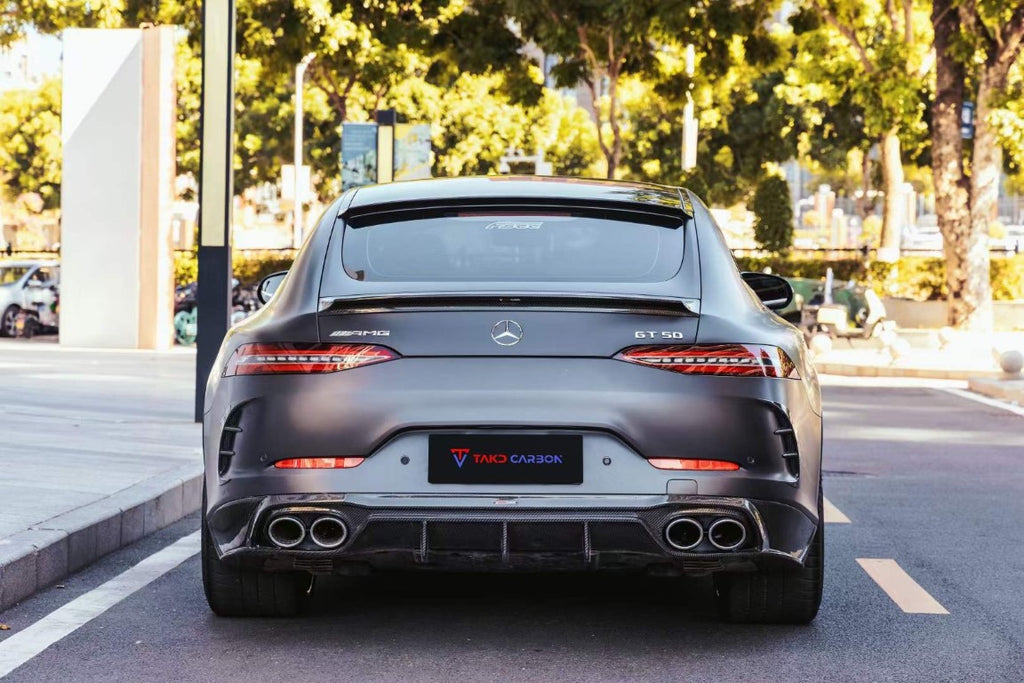 Mercedes Benz AMG  GT43 GT50 GT53 X290 2021-ON with Aftermarket Parts - Carbon Fiber Rear Bumper Canards from TAKD Carbon