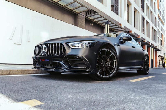 Mercedes Benz AMG GT43 GT50 GT53 X290 2021 2022 2023 with Aftermarket Parts - Front Lip Carbon Fiber from TAKD Carbon