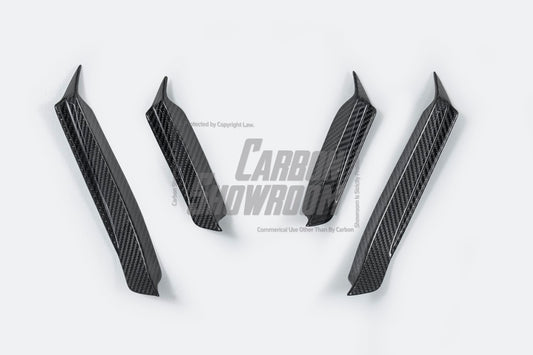 Mercedes Benz C-Class C63/C63S (fits both Pre-Facelift & Facelift) W205 2015 2016 2017 2018 2019 2020 2021 with Aftermarket Parts - Front Canards Pre-preg Carbon Fiber from TAKD Carbon