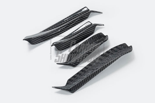 Mercedes Benz C-Class C63/C63S (fits both Pre-Facelift & Facelift) W205 2015 2016 2017 2018 2019 2020 2021 with Aftermarket Parts - Front Canards Pre-preg Carbon Fiber from TAKD Carbon