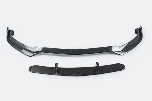 Mercedes Benz C-Class C63/C63S (fits both Pre-Facelift & Facelift) W205 2015 2016 2017 2018 2019 2020 2021 with Aftermarket Parts - Front Lip Pre-preg Carbon Fiber from TAKD Carbon
