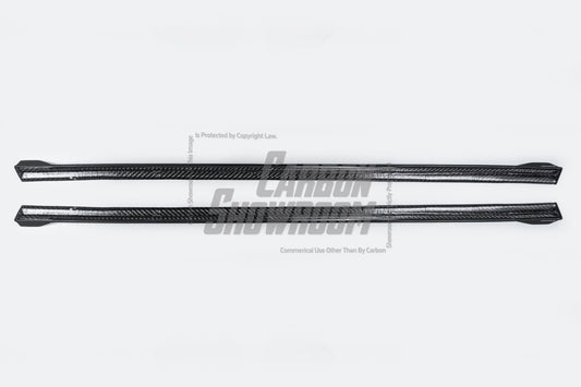 Mercedes Benz C-Class C63/C63S W205 (fits both Pre-Facelift & Facelift) W205 2015 2016 2017 2018 2019 2020 2021 with Aftermarket Parts - V1 Side Skirts Pre-preg Carbon Fiber from TAKD Carbon