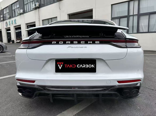 Porsche Panamera 4 & 4S & Turbo 971 (fits both pre-facelift & facelift) 2017-ON with Aftermarket Parts - Rear Diffuser Pre-preg Carbon Fiber from TAKD Carbon