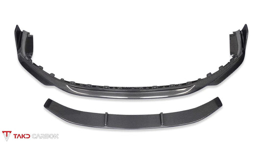 Porsche 911 992 Carrera / 4 / S / 4S (Fits Base Model Only, Does Not Fit Aero Kit / Sport Package) 2020 2021 2022 2023 2024 with Aftermarket Parts - Front Lip Pre-preg Carbon Fiber from TAKD Carbon