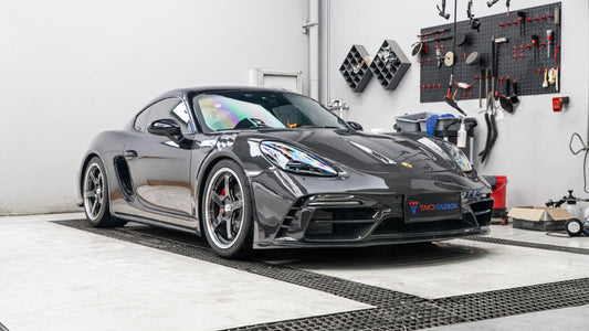 Porsche 718 Cayman / Boxster / GTS / GT4 / Spyder 2017 2018 2019 2020 2021 2022 2023 2024 with Aftermarket Parts - Pre-preg Carbon Fiber Front Fenders from TAKD Carbon