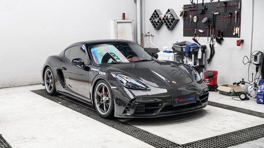 Porsche 718 Cayman / Boxster / GTS / GT4 / Spyder 2017 2018 2019 2020 2021 2022 2023 2024 with Aftermarket Parts - Pre-preg Carbon Fiber Front Fenders from TAKD Carbon