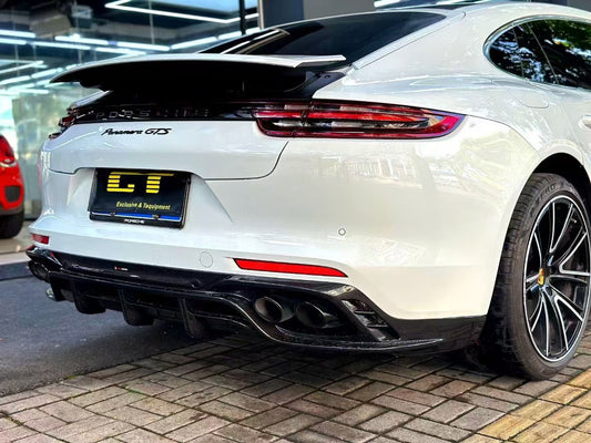 Porsche Panamera 4 & 4S & Turbo 971 (fits both pre-facelift & facelift) 2017-ON with Aftermarket Parts - Rear Diffuser Pre-preg Carbon Fiber from TAKD Carbon