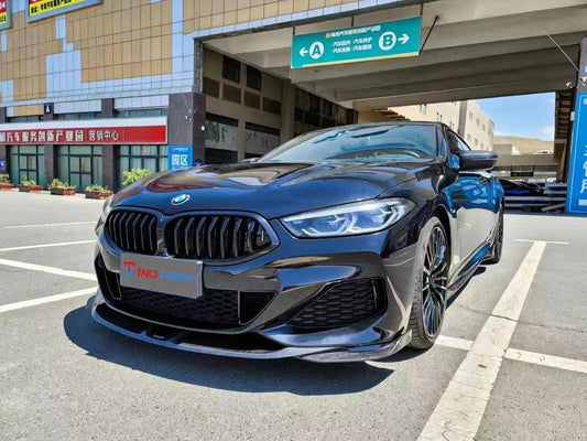 BMW 8 Series 840i (With M-Package Bumper) M850i G14 G15 G16 2018-ON with Aftermarket Parts - V2 Style Carbon Fiber Front Lip from TAKD Carbon