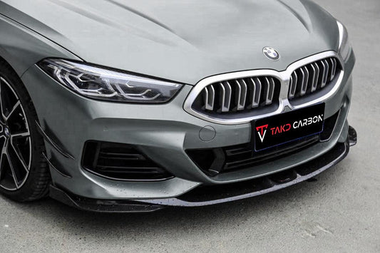 BMW 8 Series 840i (With M-Package Bumper) M850i G14 G15 G16 2018 2019 2020 2021 2022 2023 2024 with Aftermarket Parts - V2 Style Front Canards Carbon Fiber from TAKD Carbon