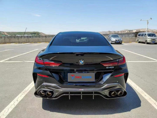 BMW 8 Series 840i (With M-Package Bumper) M850i G16 2018 2019 2020 2021 2022 2023 2024 with Aftermarket Parts - V3 Style Rear Diffuser Pre-preg Carbon Fiber from TAKD Carbon