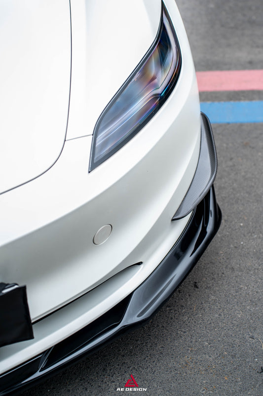 Tesla Model 3 Highland 2024-ON with Aftermarket Parts - Plustic Front Lip ABS from ArmorExtend