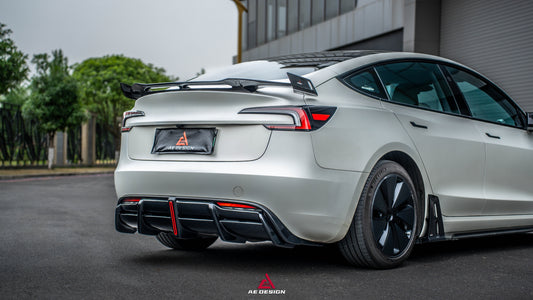 Tesla Model 3 Highland 2024-ON with Aftermarket Parts - Plustic Rear Diffuser ABS from ArmorExtend