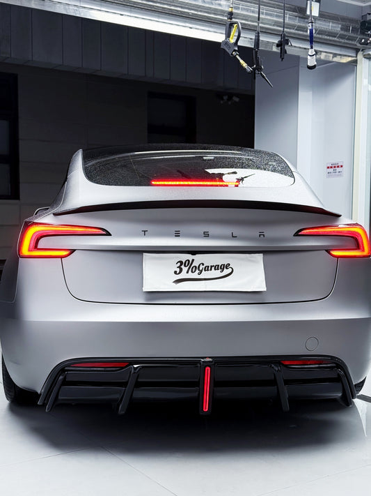 Tesla Model 3 Highland 2024-ON with Aftermarket Parts - Plustic Rear Diffuser ABS from ArmorExtend