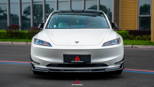 Tesla Model 3 Highland 2024-ON with Aftermarket Parts - Plustic Front Lip ABS from ArmorExtend