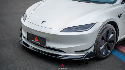 Tesla Model 3 Highland 2024-ON with Aftermarket Parts - Plustic Front Lip ABS from ArmorExtend