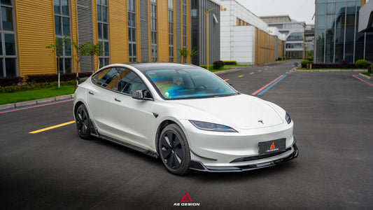 Tesla Model 3 Highland 2024-ON with Aftermarket Parts - Plustic Front Lip ABS from ArmorExtend