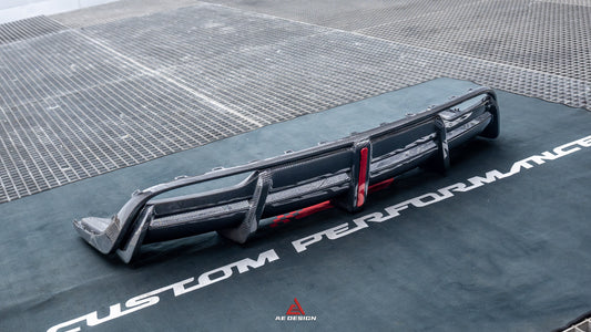 Tesla Model 3 Highland / Performance 2024-ON with Aftermarket Parts - AE Style Rear Diffuser & Canards Carbon Fiber from?ArmorExtend