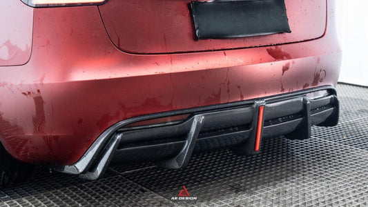 Tesla Model 3 Highland / Performance 2024-ON with Aftermarket Parts - AE Style Rear Diffuser & Canards Carbon Fiber from ArmorExtend