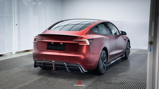 Tesla Model 3 Highland / Performance 2024-ON with Aftermarket Parts - AE Style Fiber Rear Wing Pre-preg Carbon from ArmorExtend