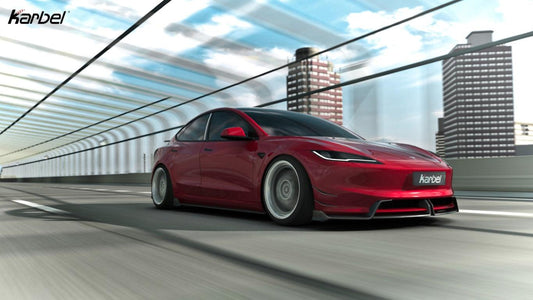 Tesla Model 3 Highland / Performance 2024-ON with Aftermarket Parts - Side Skirts Pre-preg Carbon Fiber from Karbel Carbon