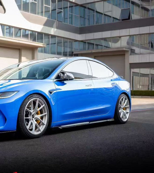 Tesla Model 3 Highland / Performance 2024-ON with Aftermarket Parts - Action Aero Series Side Skirts ABS from ArmorExtend