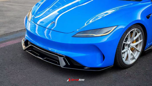 Tesla Model 3 Highland / Performance 2024-ON with Aftermarket Parts - Action Aero Series Front Bumper & Lip ABS from ArmorExtend