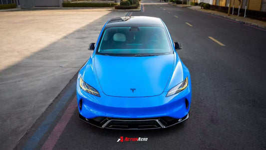Tesla Model 3 Highland / Performance 2024-ON with Aftermarket Parts - Action Aero Series Front Bumper & Lip ABS from ArmorExtend