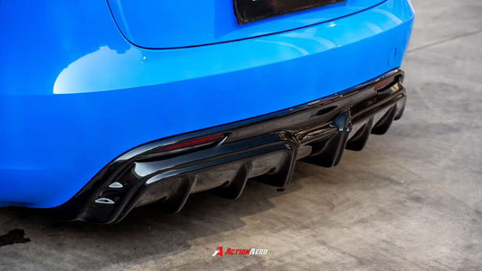 Tesla Model 3 Highland 2024-ON with Aftermarket Parts - Action Aero Series Rear Diffuser Dry Pre-preg Carbon Fiber / ABS from ArmorExtend