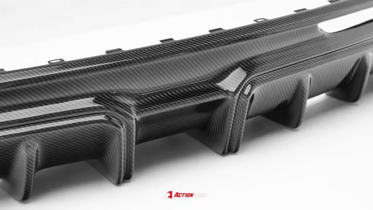 Tesla Model 3 Highland 2024-ON with Aftermarket Parts - Action Aero Series Rear Diffuser Dry Pre-preg Carbon Fiber / ABS from ArmorExtend